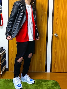 「URBAN RESEARCH Sonny Label（アーバンリサーチサニーレーベル）のアイテム（ライダースジャケット）」を使った、こすみさん（メンズ・168cm）の春コーディネート