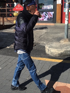 「TAKAHIROMIYASHITATheSoloIst.（タカヒロミヤシタザソロイスト）のアイテム（その他パンツ）」を使った、ikoes.tumeさん（メンズ・171cm）の冬コーディネート