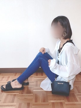 「おおぶりピアス」｜「アイテム（タンクトップ）」を使った、Asu☺︎✻さん（レディース・151cm）の夏コーディネート