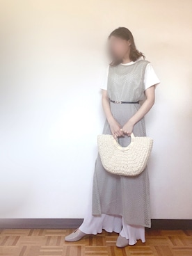 「frames RAY CASSIN（フレームスレイカズン）のアイテム（パンツ）」を使った、Asu☺︎✻さん（レディース・152cm）の夏コーディネート