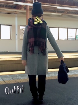 「SMELLY（スメリー）のアイテム（ピアス（両耳用））」を使った、こずえ さん（レディース・155cm）の冬コーディネート