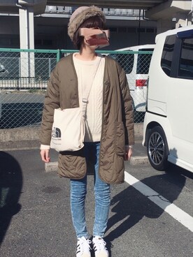 「キルティングコート」｜こずえ さん（レディース・156cm）の冬コーディネート