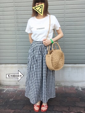 「NIXON（ニクソン）のNIXON SMALL TIME TELLER P（アナログ腕時計）」を使った、こずえ さん（レディース・156cm）の夏コーディネート