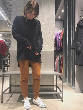 レギンス スパッツを使った ニットチュニック の人気ファッションコーディネート Wear