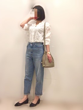 「AZUL ENCANTO（アズールエンカント）のアイテム（シャツ/ブラウス）」を使った、__y_u_u__さん（レディース・161cm）の春コーディネート