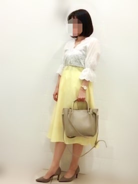 「AZUL ENCANTO（アズールエンカント）のアイテム（シャツ/ブラウス）」を使った、__y_u_u__さん（レディース・161cm）の夏コーディネート
