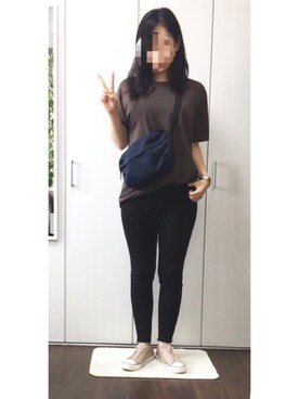 「chuu（チュー）のCHUU -5kgシンプルデニムスキニーパンツ vol.41（デニムパンツ）」を使った、__y_u_u__さん（レディース・161cm）の秋コーディネート