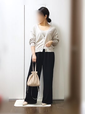 「巾着バッグ」｜「アイテム（アンサンブル）」を使った、__y_u_u__さん（レディース・161cm）の夏コーディネート