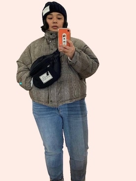 「RUBY AND YOU（ルビーアンドユー）のアイテム（ダウンジャケット/コート）」を使った、akariさん（レディース・155cm）の冬コーディネート