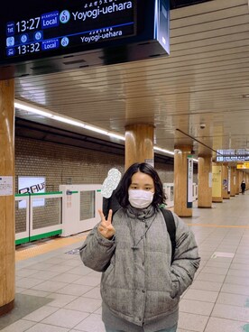 「RUBY AND YOU（ルビーアンドユー）のアイテム（バックパック/リュック）」を使った、akariさん（レディース・155cm）の冬コーディネート