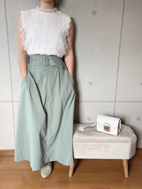 「fifth（フィフス）のフラップチェーンショルダーバッグ（ショルダーバッグ）」を使った、moniken1594 ◡̈*.。相互さん（レディース・158cm）の夏コーディネート