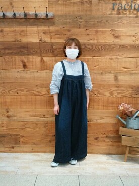 「PUAL CE CIN（ピュアルセシン）のアイテム（サロペット/オーバーオール）」を使った、tomoさん（レディース・152cm）の春コーディネート