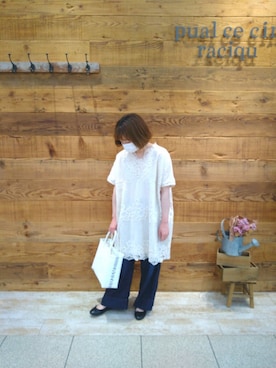 「PUAL CE CIN（ピュアルセシン）のアイテム（チュニック）」を使った、tomoさん（レディース・152cm）の春コーディネート