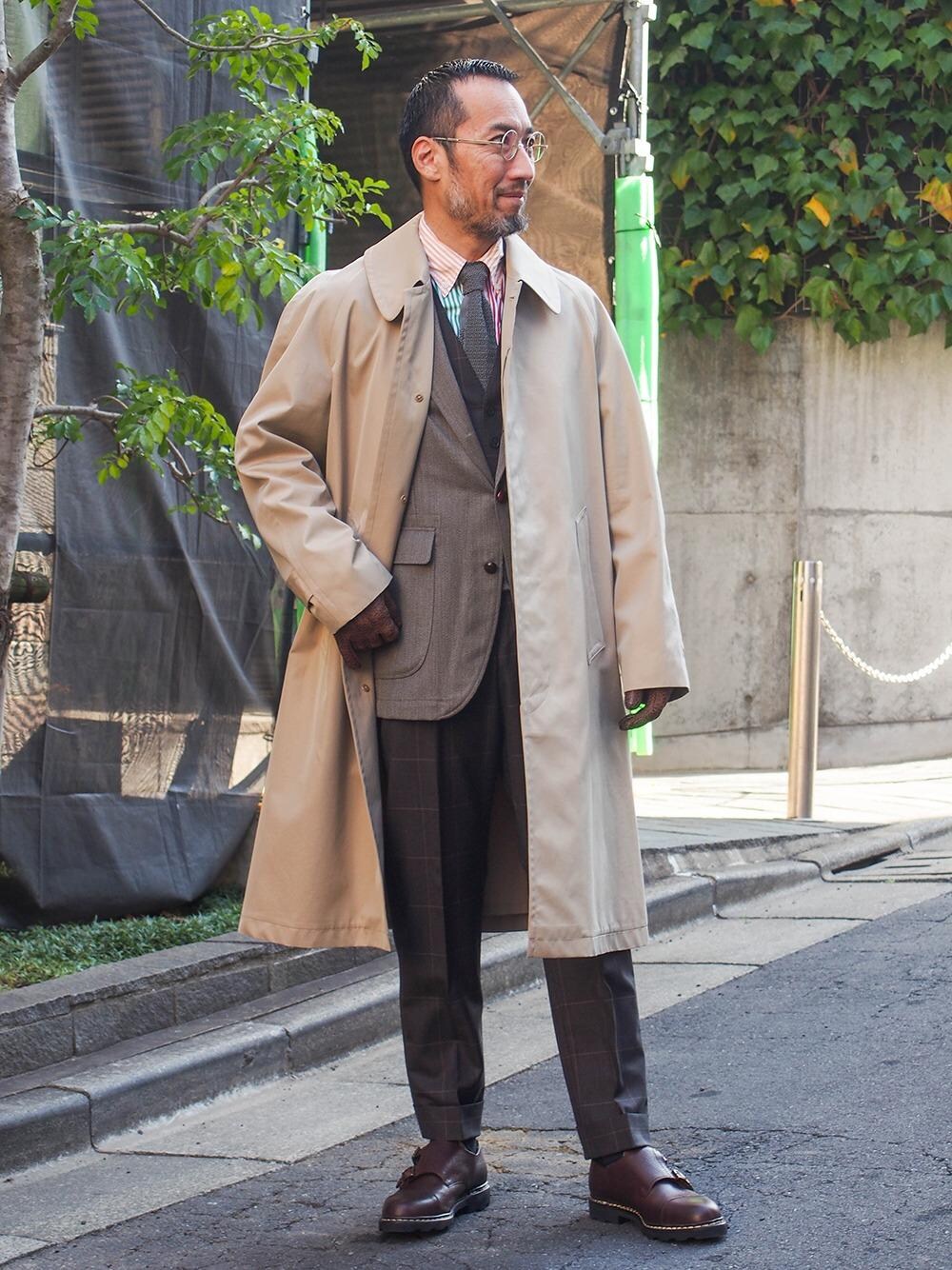 「Districtの＜District（ディストリクト）＞ ニットタイ（ネクタイ、グレー系）」を使った、ShinjiJediMoriyamaさん（メンズ・168cm）の冬コーディネートの1枚目の写真
