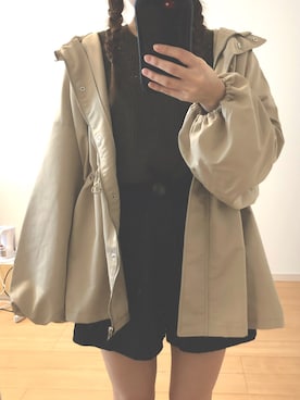 「GeeRA（ジーラ）のアイテム（マウンテンパーカー）」を使った、ma☺︎さん（レディース・153cm）の秋コーディネート
