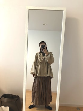 「ブラウンコーデ」｜「アイテム（マウンテンパーカー）」を使った、ma☺︎さん（レディース・153cm）の秋コーディネート
