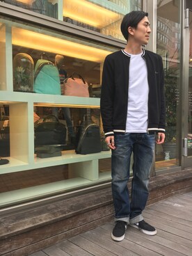 「DIESEL（ディーゼル）のアイテム（スウェット、ブラック系）」を使った、Y.Sさん（メンズ・180cm）の春コーディネート