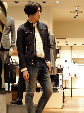 「DIESEL（ディーゼル）のアイテム（ブルゾン、ブルー系）」を使った、Y.Sさん（メンズ・180cm）の春コーディネート