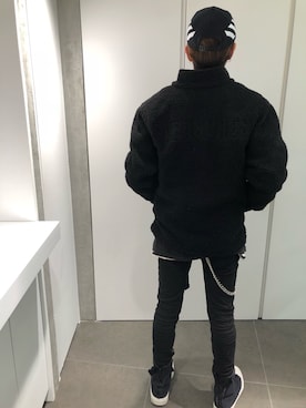 「PLEASURES（プレジャー）のアイテム（ブルゾン）」を使った、アライトモヤさん（メンズ・170cm）の冬コーディネート