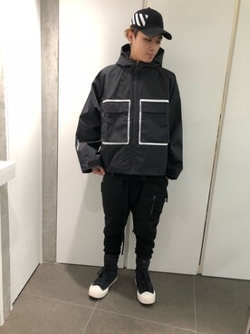 「WHITELAND（ホワイトランド）のアイテム（ブルゾン）」を使った、アライトモヤさん（メンズ・170cm）の冬コーディネート