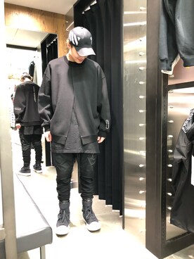 「L.H.P（エルエイチピー）のアイテム（カーディガン/ボレロ）」を使った、アライトモヤさん（メンズ・170cm）の冬コーディネート