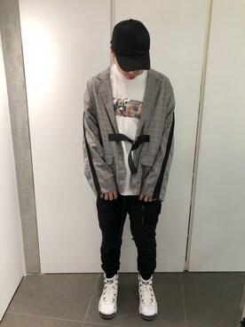 「DANKE SCHON（ダンケシェーン）のアイテム（テーラードジャケット）」を使った、アライトモヤさん（メンズ・170cm）の春コーディネート