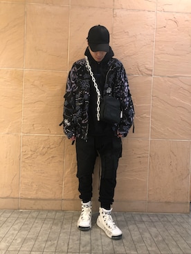 「FLAGSTUFF（フラグスタフ）のアイテム（ジャケット/アウター）」を使った、アライトモヤさん（メンズ・170cm）の春コーディネート