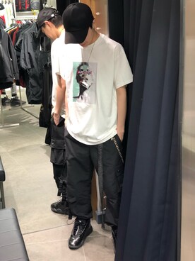 「L.H.P（エルエイチピー）のアイテム（パンツ）」を使った、アライトモヤさん（メンズ・170cm）の夏コーディネート