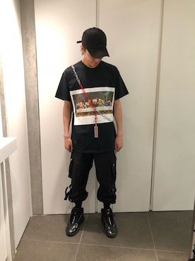 「L.H.P（エルエイチピー）のアイテム（パンツ）」を使った、アライトモヤさん（メンズ・170cm）の夏コーディネート
