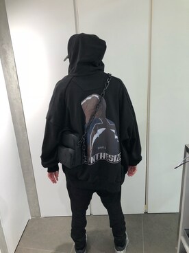 「DANKE SCHON（ダンケシェーン）のアイテム（バッグ）」を使った、アライトモヤさん（メンズ・170cm）の夏コーディネート
