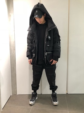 「L.H.P Private Brand（エルエイチピープライベートブランド）のアイテム（パンツ）」を使った、アライトモヤさん（メンズ・170cm）の秋コーディネート