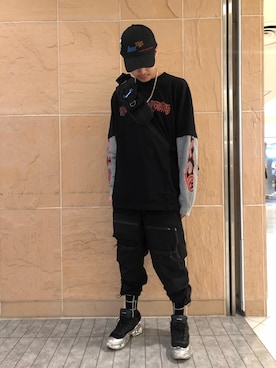 「L.H.P Private Brand（エルエイチピープライベートブランド）のアイテム（パンツ）」を使った、アライトモヤさん（メンズ・170cm）の春コーディネート