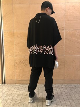 「L.H.P Private Brand（エルエイチピープライベートブランド）のアイテム（パンツ）」を使った、アライトモヤさん（メンズ・170cm）の夏コーディネート