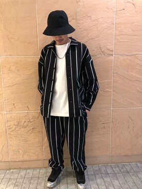 「WHITELAND（ホワイトランド）のWHITELAND/ホワイトランド/リネンシャツ（シャツ/ブラウス）」を使った、アライトモヤさん（メンズ・170cm）の夏コーディネート