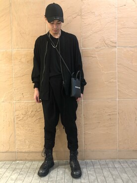 「WHITELAND（ホワイトランド）のアイテム（バッグ）」を使った、アライトモヤさん（メンズ・170cm）の夏コーディネート