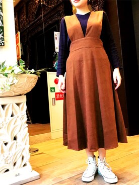 「rps（アールピーエス）のアイテム（サロペット/オーバーオール）」を使った、mayoさん（レディース・157cm）の秋コーディネート
