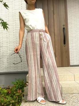 「Fashion Letter（ファッションレター）のアイテム（その他パンツ）」を使った、mayoさん（レディース・158cm）の夏コーディネート