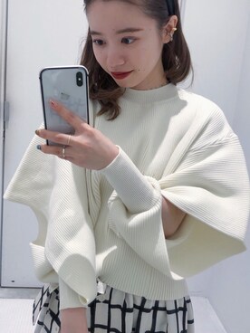 「AKIRANAKA（アキラナカ）のアイテム（ニット/セーター）」を使った、mai haradaさん（レディース・152cm）の夏コーディネート