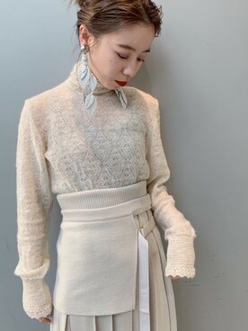 新品未使用 TAN(タン)ニットプリーツスカート 19AW