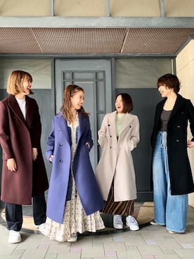 「STUDIOUS（ステュディオス）のアイテム（チェスターコート）」を使った、mai haradaさん（レディース・152cm）の秋コーディネート