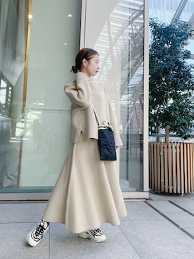 「ニットセットアップ」｜「アイテム（その他）」を使った、mai haradaさん（レディース・152cm）の秋コーディネート