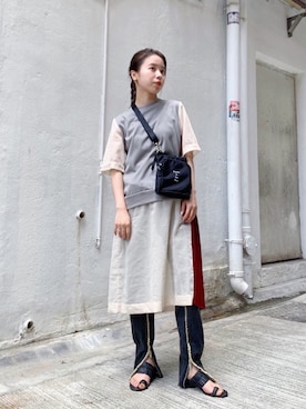 「UNDERCOVER（アンダーカバー）のアイテム」を使った、mai haradaさん（レディース・152cm）の夏コーディネート