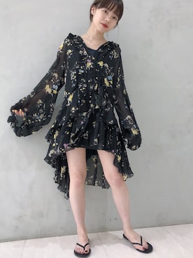 「AKTE（アクテ）のアイテム（サンダル）」を使った、mai haradaさん（レディース・152cm）の夏コーディネート