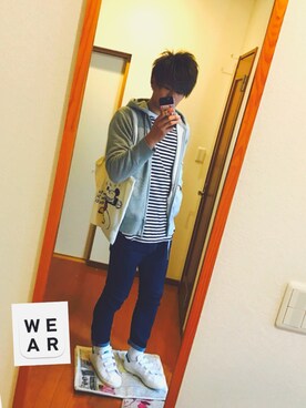 「しまむら（シマムラ）のアイテム（バッグ）」を使った、✂︎田中海斗✂︎さん（メンズ・180cm）の春コーディネート
