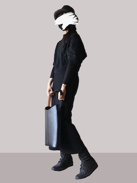 「Yohji Yamamoto（ヨウジヤマモト）のアイテム（スウェット）」を使った、くろ［相互］さん（レディース・162cm）の春コーディネート