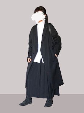 「Yohji Yamamoto（ヨウジヤマモト）のアイテム（ブーツ）」を使った、くろ［相互］さん（レディース・162cm）の春コーディネート