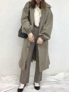 「apres jour（アプレジュール）のアイテム（トレンチコート）」を使った、apres_jourさん（レディース・158cm）の秋コーディネート