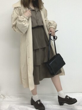 「apres jour（アプレジュール）のアイテム（トレンチコート）」を使った、apres_jourさん（レディース・158cm）の秋コーディネート