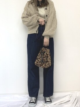 「アプレジュール」｜「アイテム（カーディガン/ボレロ）」を使った、apres_jourさん（レディース・158cm）の秋コーディネート