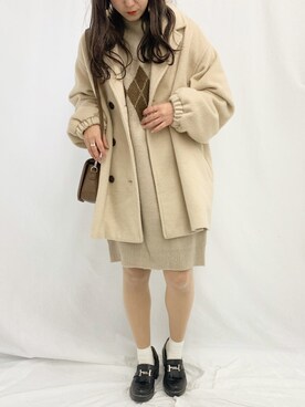 「apres jour（アプレジュール）のアイテム（その他アウター）」を使った、apres_jourさん（レディース・158cm）の冬コーディネート
